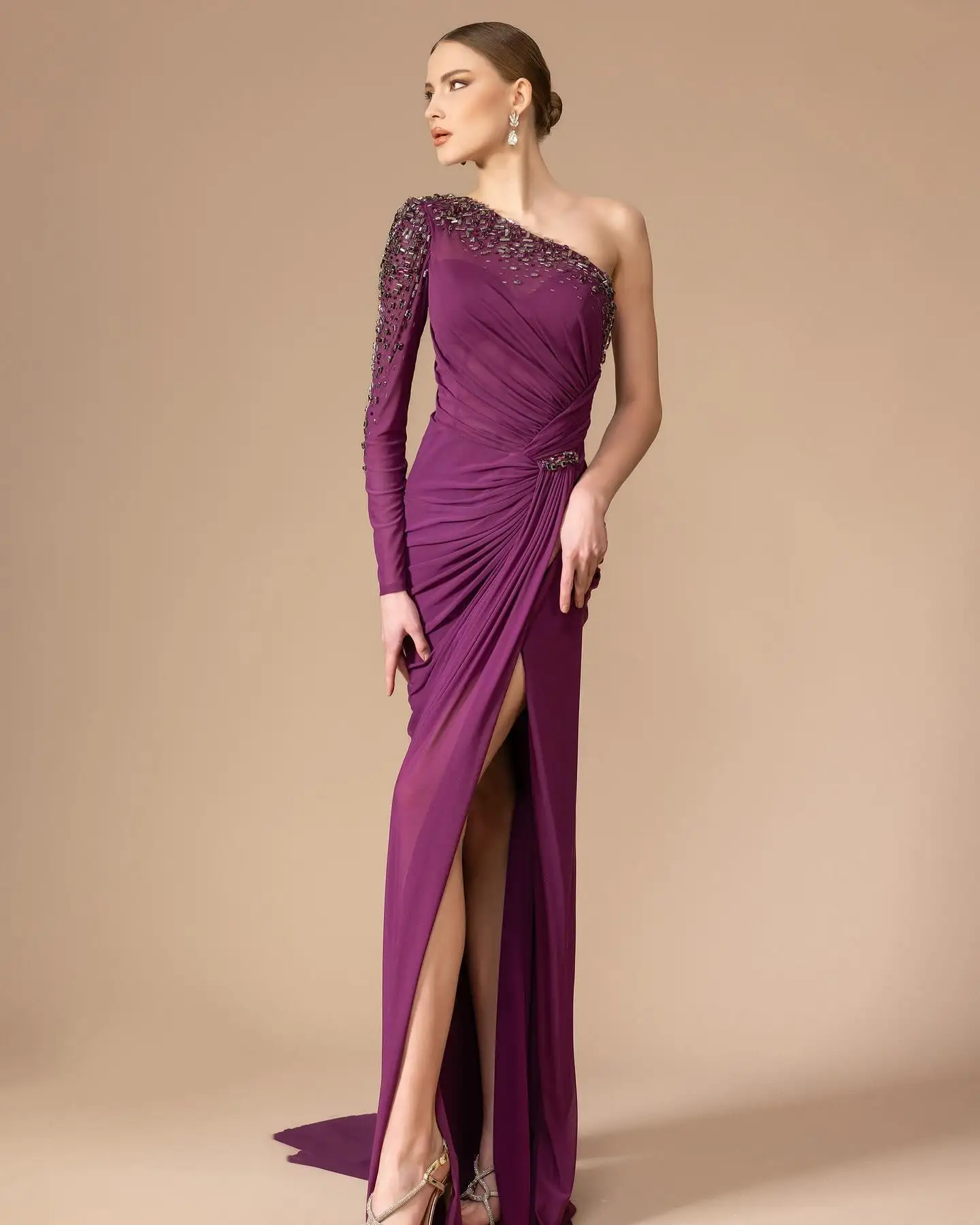 Customized Temperament Chiffon Off the Shoulder Sequined Evening Dresses Sexy Long Sleeves Prom Dress Custom Made Party Dress
Customized Temperament Chiffon Off the Shoulder Sequined Evening Dresses Sexy Long Sleeves Prom Dress Custom Made Party Dress