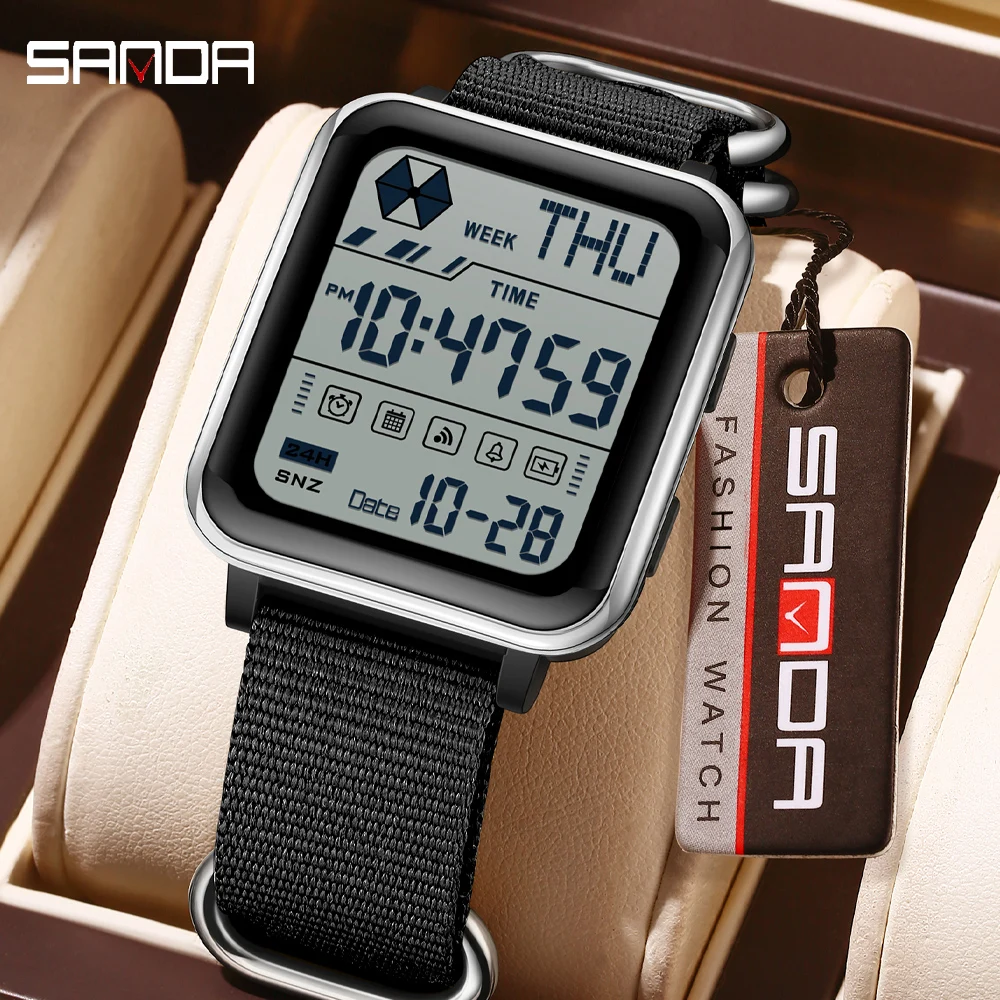 SANDA Multifunctional LED Digital Sports Watch Men Waterproof Chronograph Military Style Nylon Strap Luminous Casual Wristwatch
SANDA Multifunctional LED Digital Sports Watch Men Waterproof Chronograph Military Style Nylon Strap Luminous Casual Wristwatch