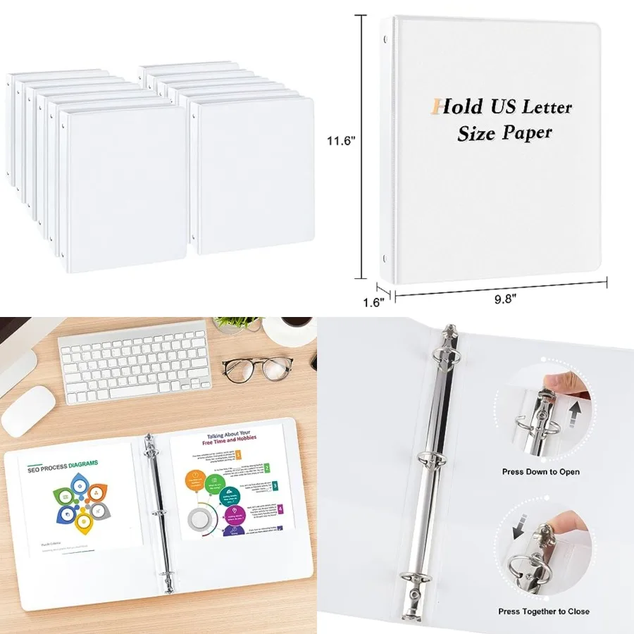 1-inch Round Ring Binder, Standard 3 Ring Binder Fit Letter Size Paper, Presentation View Binders,,1
1-inch Round Ring Binder, Standard 3 Ring Binder Fit Letter Size Paper, Presentation View Binders,,1