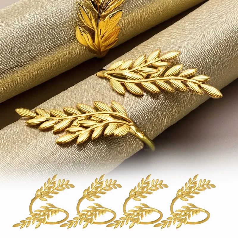 Gold Wheat Napkin Rings Christmas Napkin Ring Table Metal Napkin Holder for Dinner Holidays Wedding Party Table Decorations
Gold Wheat Napkin Rings Christmas Napkin Ring Table Metal Napkin Holder for Dinner Holidays Wedding Party Table Decorations