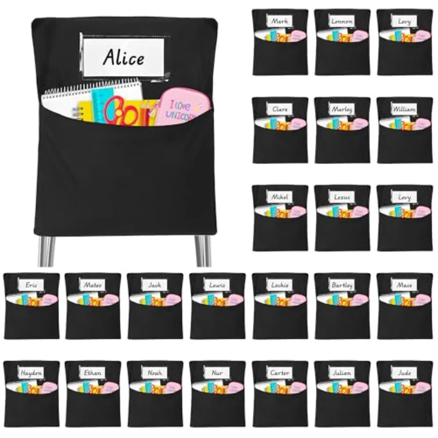 Classrooms Chair Pockets, 24 PCS Sturdy 18"x20" Chair Bags for Classroom Chairback Pockets with Name Tags Storage for Supplies
Classrooms Chair Pockets, 24 PCS Sturdy 18"x20" Chair Bags for Classroom Chairback Pockets with Name Tags Storage for Supplies