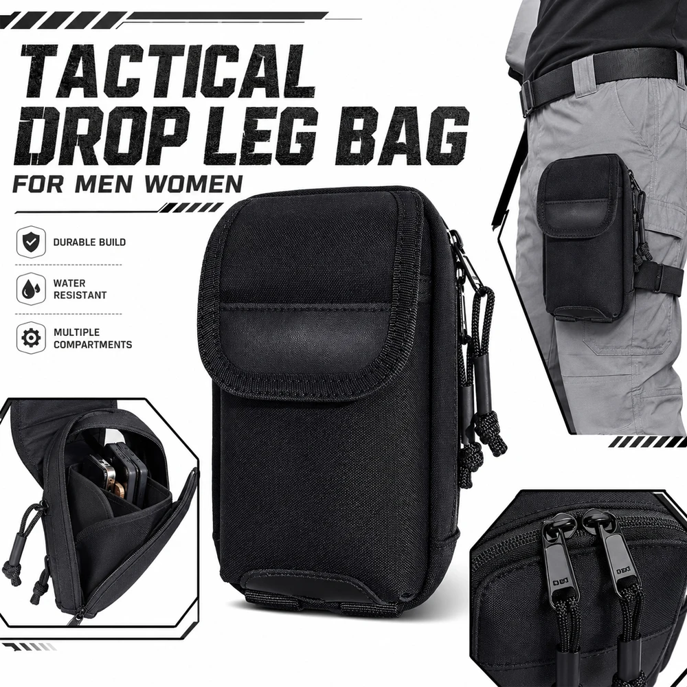 Tactical Drop Leg Bag for Men Women, Water Resistant Thigh Pack, Adjustable Waist Fanny Bag for Motorcycle Hiking Camping
Tactical Drop Leg Bag for Men Women, Water Resistant Thigh Pack, Adjustable Waist Fanny Bag for Motorcycle Hiking Camping