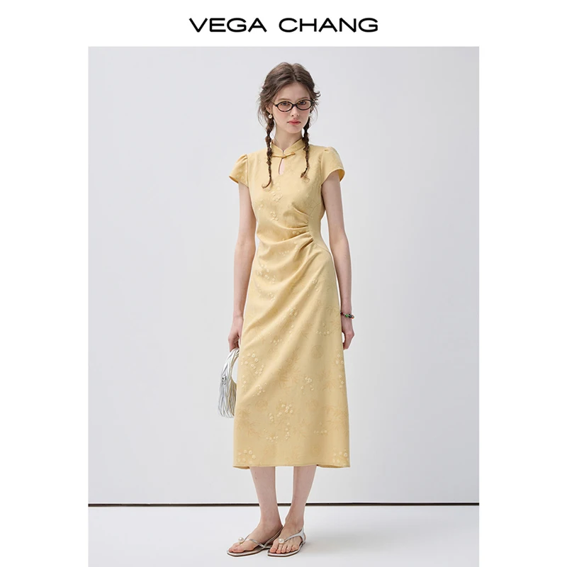 Vega Chang New Summer Style Women's Improved Cheongsam Dress with Buckle, Summer Waist-Cinching Short-Sleeved Dress
Vega Chang New Summer Style Women's Improved Cheongsam Dress with Buckle, Summer Waist-Cinching Short-Sleeved Dress