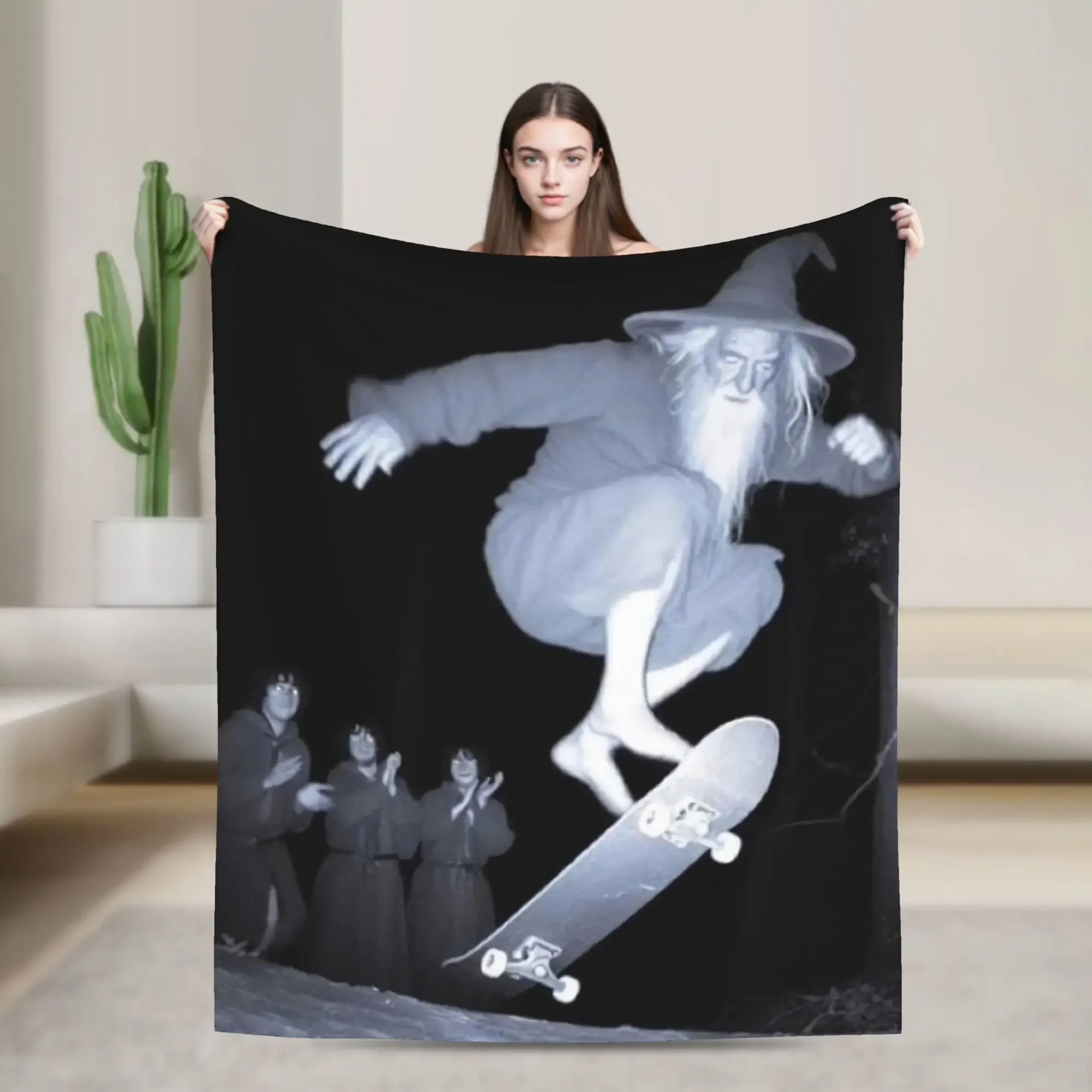 Gandalf Doing a Kickflip on a Skateboard Fleece Blanket Lord of the Rings Themed Throw Blanket for Bedding Couch or Decor
Gandalf Doing a Kickflip on a Skateboard Fleece Blanket Lord of the Rings Themed Throw Blanket for Bedding Couch or Decor