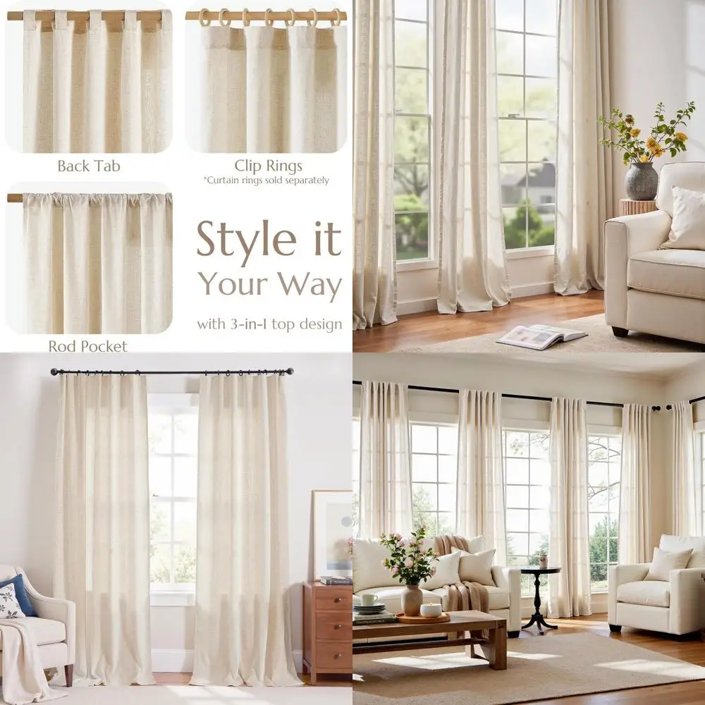 Beige Linen Blend Curtains 108 Inches Extra Long 2 Panels for Bedroom Living Room, Light Filtering 60 Inches Wide Natural Farmho
Beige Linen Blend Curtains 108 Inches Extra Long 2 Panels for Bedroom Living Room, Light Filtering 60 Inches Wide Natural Farmho