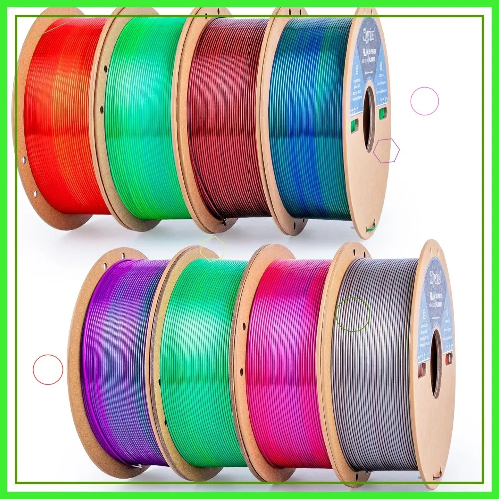 Silk PLA 3D Printer Filament 1.75mm 8KG Bundle, 8 Colors 1KG Each, Fit Most FDM Printers
Silk PLA 3D Printer Filament 1.75mm 8KG Bundle, 8 Colors 1KG Each, Fit Most FDM Printers