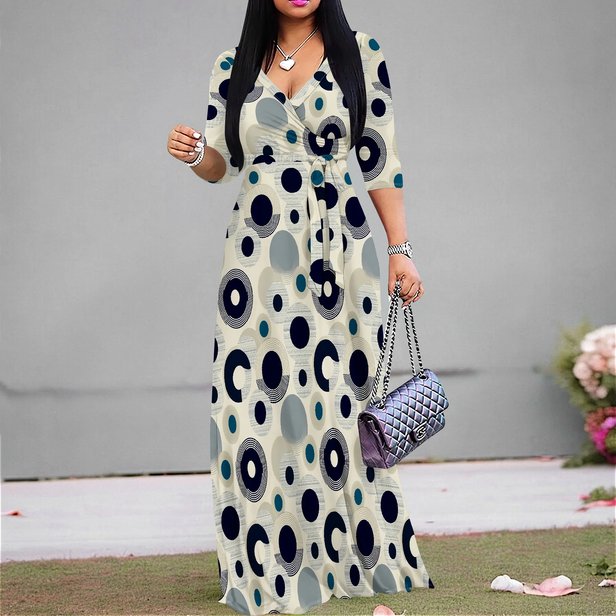 Pop Dot Print Wrap Dress S-3XL Vintage V-Neck Long Dress for Art Festival or Museum
Pop Dot Print Wrap Dress S-3XL Vintage V-Neck Long Dress for Art Festival or Museum