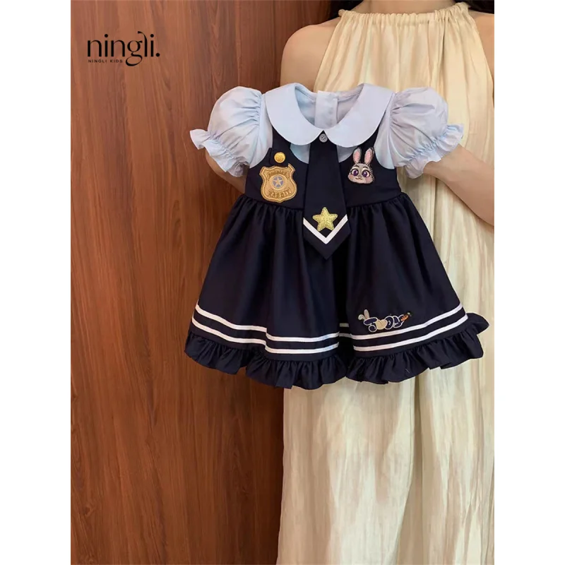 Girls' Princess Dress Stylish2025New Summer Toddler Girl Baby Rabbit Officer Dress Trendy
Girls' Princess Dress Stylish2025New Summer Toddler Girl Baby Rabbit Officer Dress Trendy