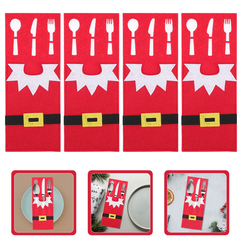 4Pcs Christmas Cutlery Holders Xmas Silverware Pouches Party Table Decor Safe Gift Cutlery Holder Fork Cutter
4Pcs Christmas Cutlery Holders Xmas Silverware Pouches Party Table Decor Safe Gift Cutlery Holder Fork Cutter
