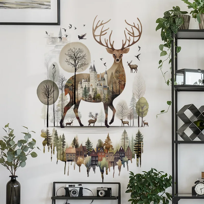 Forest Animal Children'S Room Decorative Wall Stickers Elk Landscape Wall Bedroom Sofa Wall Stickers Self-Adhesive Removable
Forest Animal Children'S Room Decorative Wall Stickers Elk Landscape Wall Bedroom Sofa Wall Stickers Self-Adhesive Removable