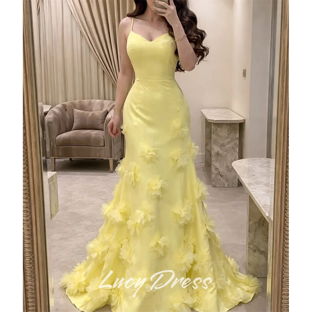 Lucy Satin Sweetheart Yellow Mermaid Evening Dress 2026 Prom Dress Formal Evening Customized Elegant Women Flowers Gowns
Lucy Satin Sweetheart Yellow Mermaid Evening Dress 2026 Prom Dress Formal Evening Customized Elegant Women Flowers Gowns