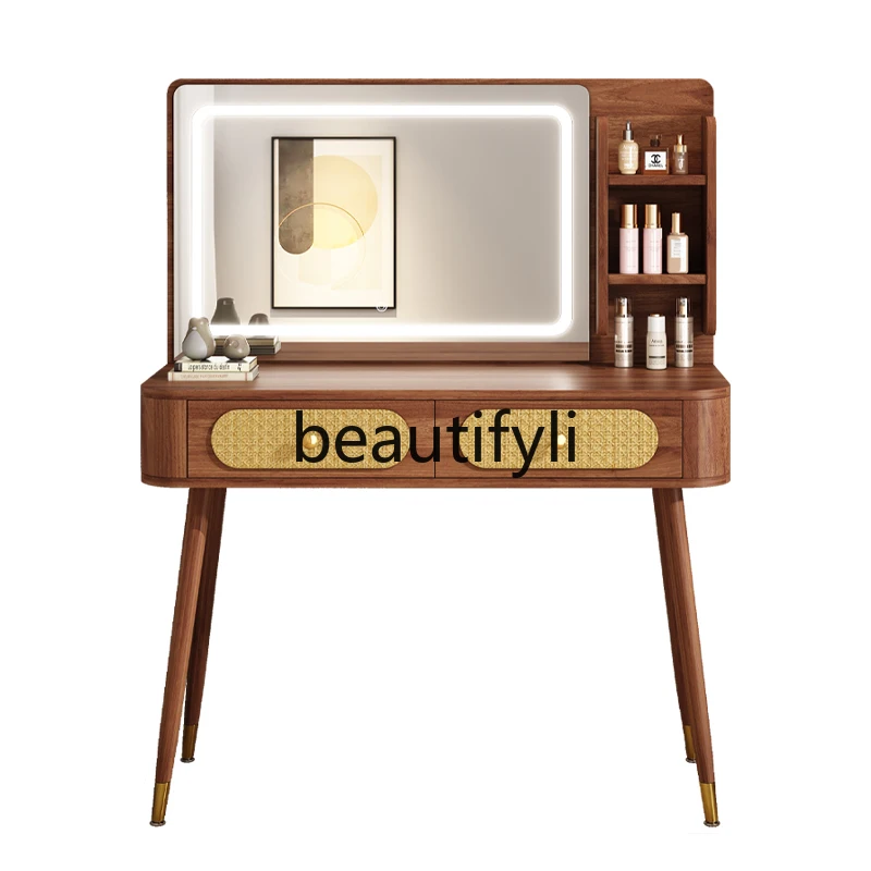 Medieval dresser bedroom modern simple light luxury small cosmetic table solid wood color desk integrated
Medieval dresser bedroom modern simple light luxury small cosmetic table solid wood color desk integrated