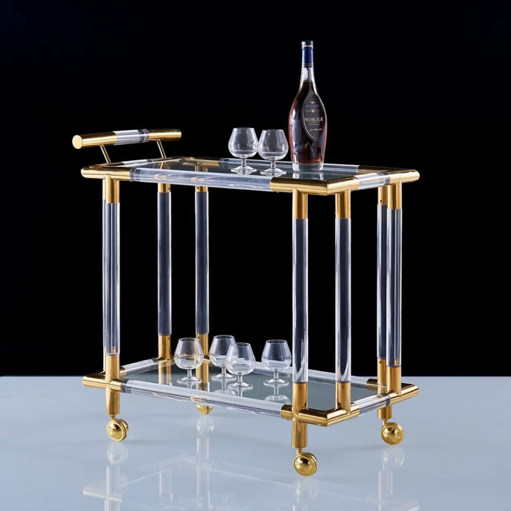 2021 Luxury High quality beautiful clear acrylic bar trolley acrylic wine rolling cart
2021 Luxury High quality beautiful clear acrylic bar trolley acrylic wine rolling cart