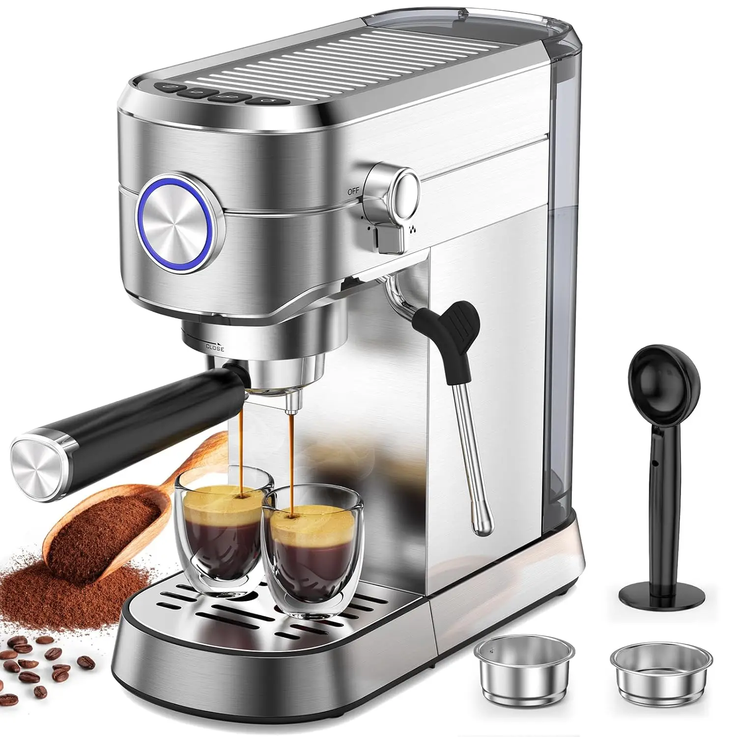 Espresso Machine Expresso Coffee Machines Espresso Maker with Milk Frother Steam Wand 40oz Removable Water Tank Stainless
Espresso Machine Expresso Coffee Machines Espresso Maker with Milk Frother Steam Wand 40oz Removable Water Tank Stainless