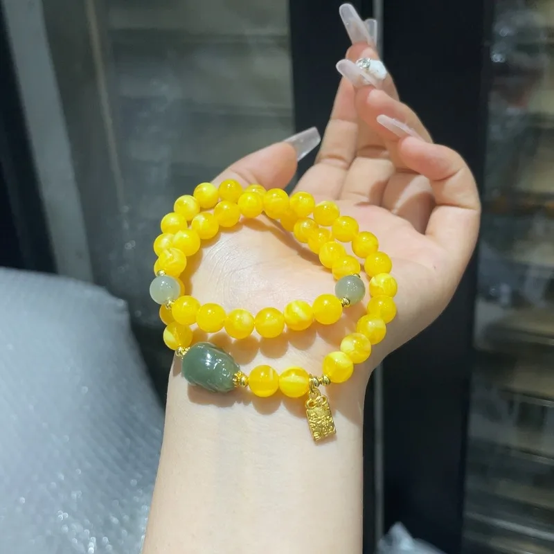 Браслет из пчелиного воска Plus Hetian Jade Pixiu с двойным кругом, безопасный новый китайский мужской и женский браслет в национальном стиле.
Браслет из пчелиного воска Plus Hetian Jade Pixiu с двойным кругом, безопасный новый китайский мужской и женский браслет в национальном стиле.
