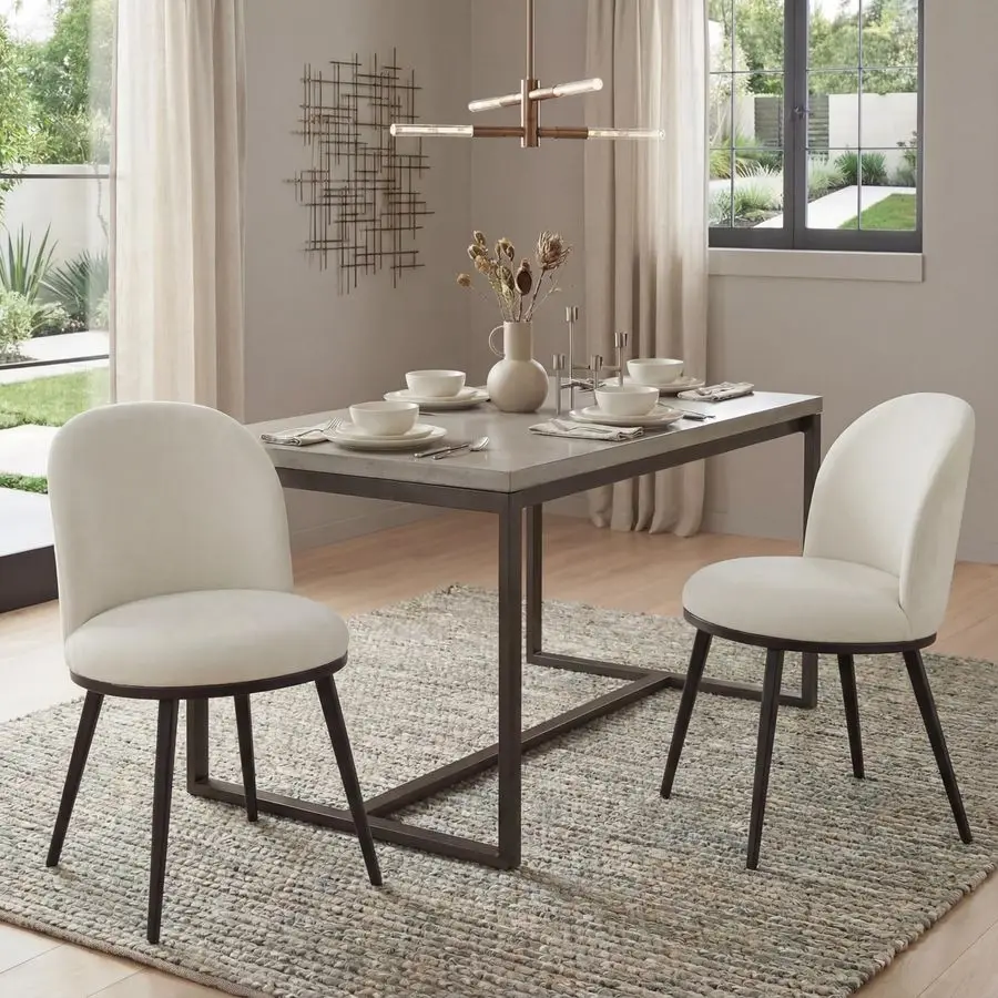 Chairs Set of 2, Fabric Upholstered Dining Room Chairs with Ergonomic Backrest amp Metal Legs, Modern Kitchen Side Chairs for Ho
Chairs Set of 2, Fabric Upholstered Dining Room Chairs with Ergonomic Backrest amp Metal Legs, Modern Kitchen Side Chairs for Ho