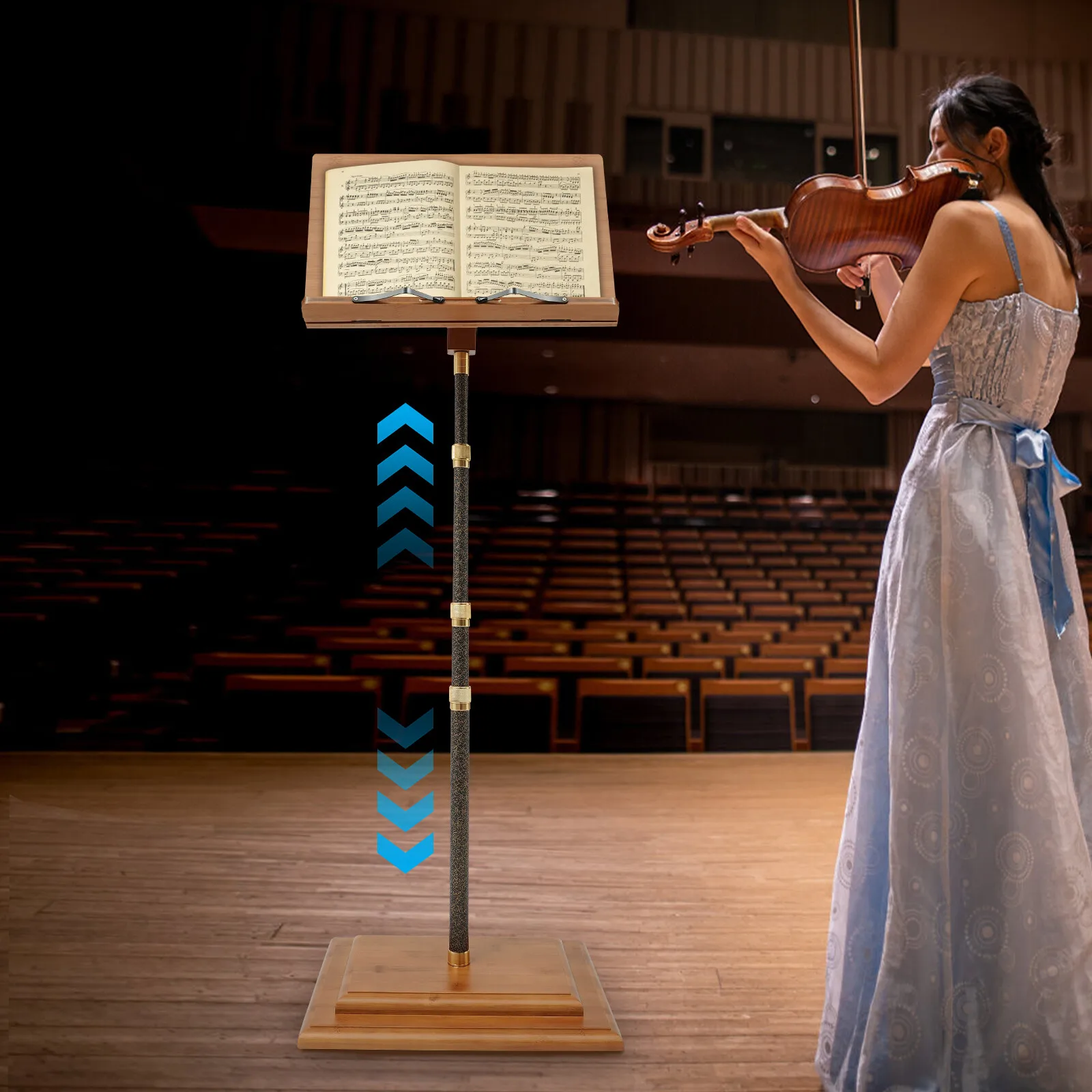 Adjustable Height & Angle Bamboo Conductor Music Stand, Wide Wooden 27.5-59.1in Sheet Music Stand, Reading Stand, Menu Stand
Adjustable Height & Angle Bamboo Conductor Music Stand, Wide Wooden 27.5-59.1in Sheet Music Stand, Reading Stand, Menu Stand