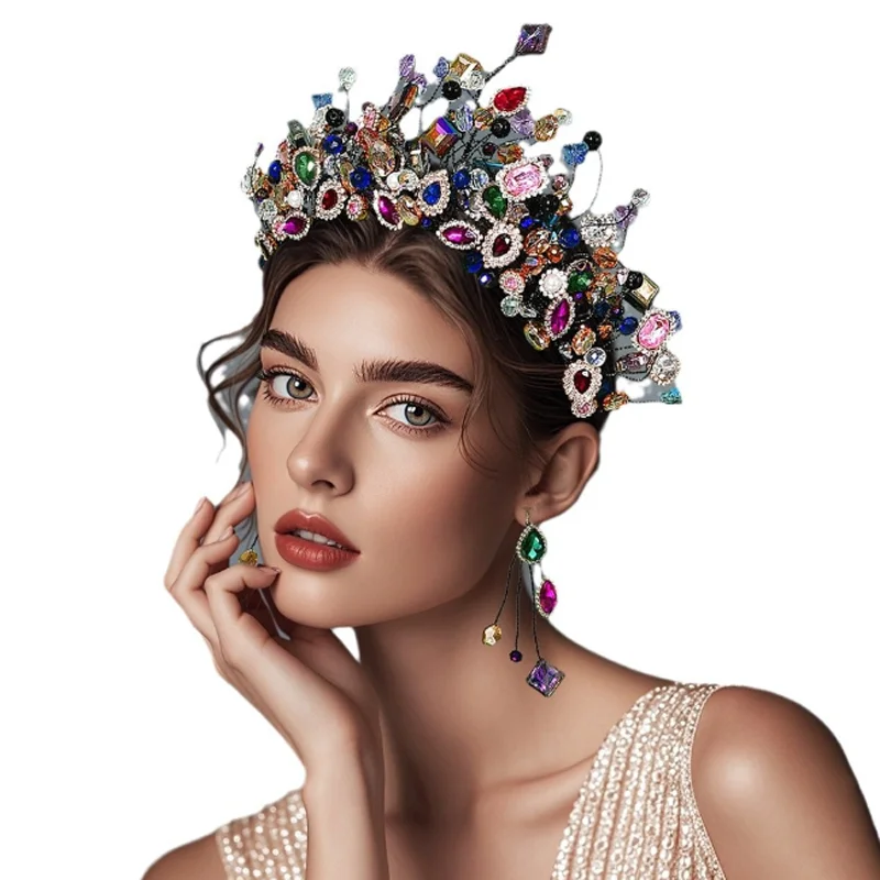 Women Luxurious Colored Rhinestone Hair Accessories Festival Party Crown Headbands Wedding Hairbands Exquisite Hair Hoop
Women Luxurious Colored Rhinestone Hair Accessories Festival Party Crown Headbands Wedding Hairbands Exquisite Hair Hoop