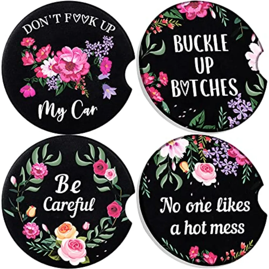 4 Pcs Car Cupholder Coasters for Valentine's Day, Ceramic Coasters 2.56'' Anti Slip Base with Finger Notch for Dry Clean, Car I
4 Pcs Car Cupholder Coasters for Valentine's Day, Ceramic Coasters 2.56'' Anti Slip Base with Finger Notch for Dry Clean, Car I