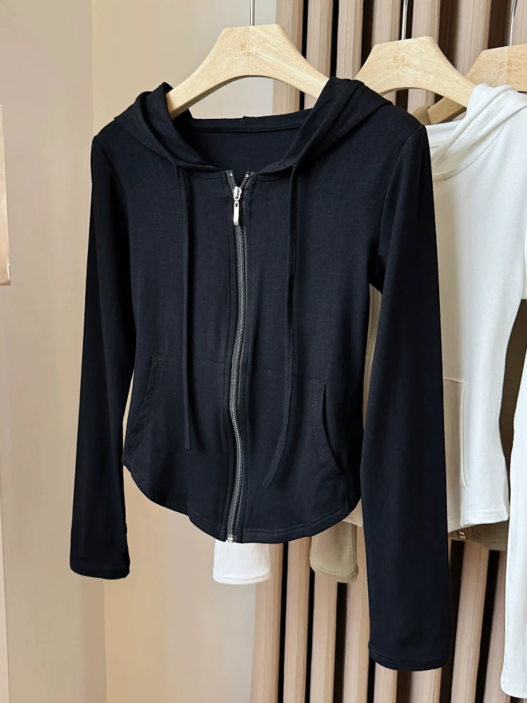 Cropped Hooded Zip-Up Jacket Women Autumn New Slim Long Sleeve Sweatshirts Female Solid Streetwear Sports Hoodies Ropa De Mujer
Cropped Hooded Zip-Up Jacket Women Autumn New Slim Long Sleeve Sweatshirts Female Solid Streetwear Sports Hoodies Ropa De Mujer