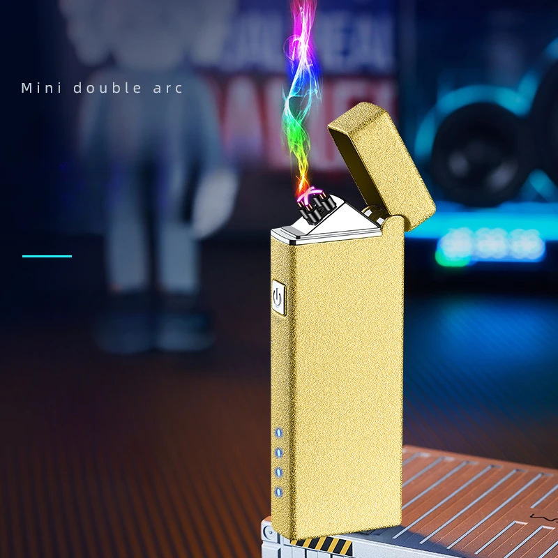 New Portable Metal Windproof Electric Lighter Type-C Rechargeable Plasma Dual Arc Lighter Cigarette Accessories Men's Gadgets
New Portable Metal Windproof Electric Lighter Type-C Rechargeable Plasma Dual Arc Lighter Cigarette Accessories Men's Gadgets