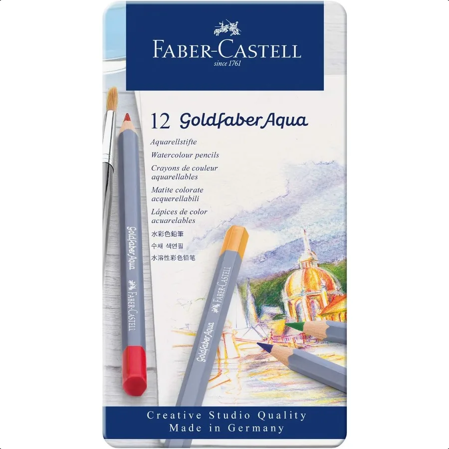 Акварельные карандаши Goldfaber Aqua, банка 12-цветных предварительно заточенных водных цветных карандашей
Акварельные карандаши Goldfaber Aqua, банка 12-цветных предварительно заточенных водных цветных карандашей