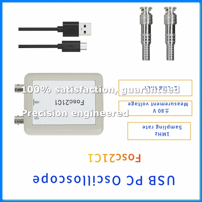 Fosc21C1 2-Channel USB PC Oscilloscope 1Mhz Sampling Rate Portable Oscilloscope MCU Development-A23R
Fosc21C1 2-Channel USB PC Oscilloscope 1Mhz Sampling Rate Portable Oscilloscope MCU Development-A23R