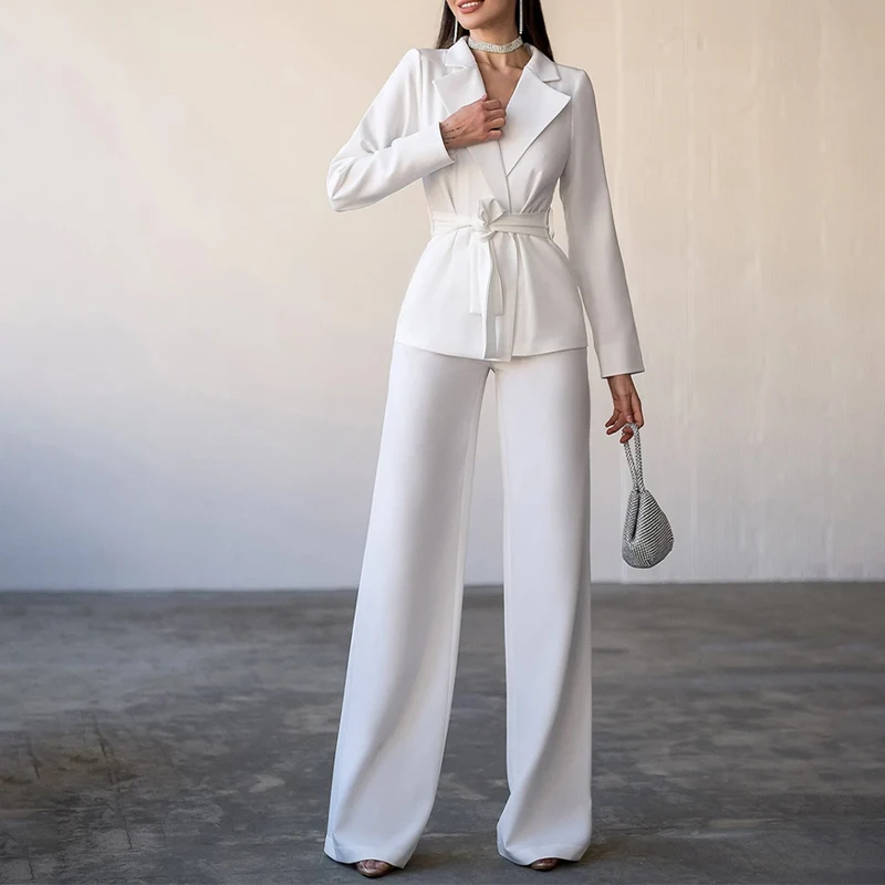 Elegant Women Suits White Notch Lapel Solid Color Outfits Wedding Party Tuxedo Formal Daily Casual Office Pants Sets 2 Piece2025
Elegant Women Suits White Notch Lapel Solid Color Outfits Wedding Party Tuxedo Formal Daily Casual Office Pants Sets 2 Piece2025