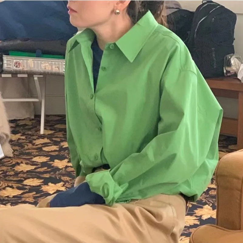 Korean Casual Loose Pullover Shirt 2023 Spring/Summer New Women's Commuter Turn-down Collar Single breasted Long Sleeve Top
Korean Casual Loose Pullover Shirt 2023 Spring/Summer New Women's Commuter Turn-down Collar Single breasted Long Sleeve Top