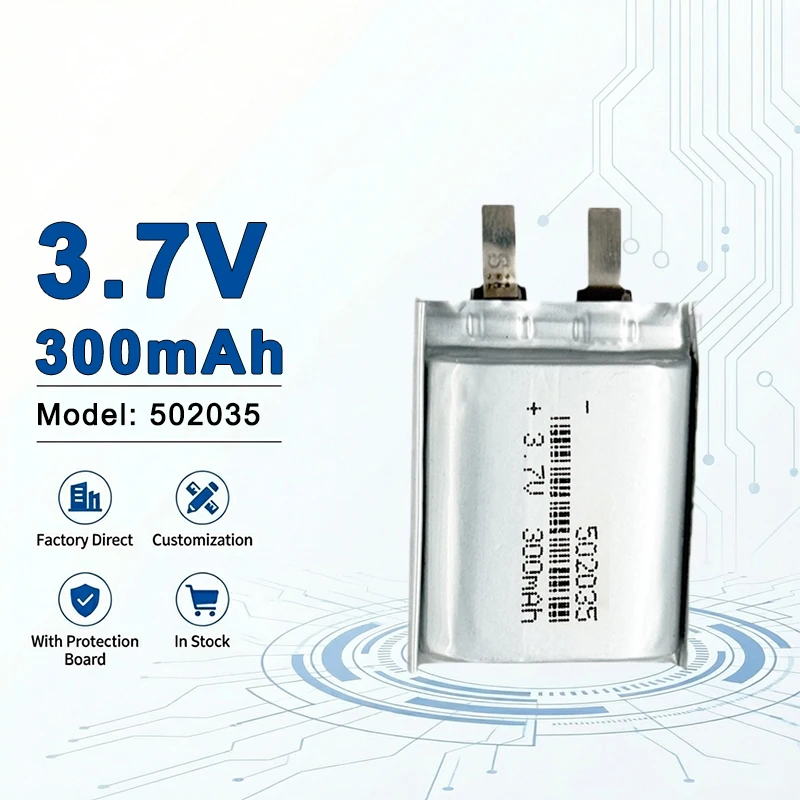Аккумулятор 502035 3.7V 300mAh, идеально подходит для небольших электронных игрушек и легких умных гаджетов 502040 502050 505060
Аккумулятор 502035 3.7V 300mAh, идеально подходит для небольших электронных игрушек и легких умных гаджетов 502040 502050 505060
