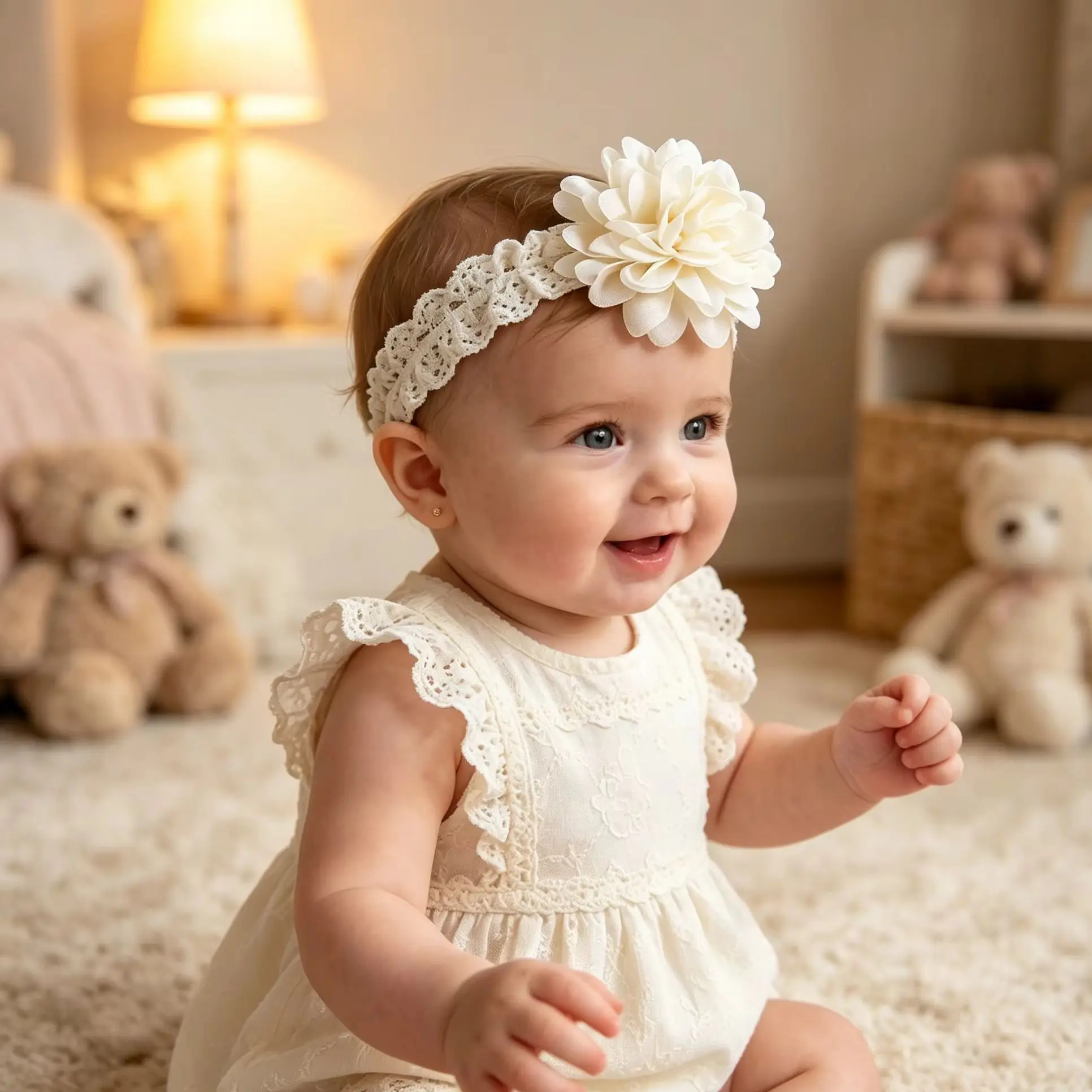 Baby Girl Beige Vintage Lace Headbands Chiffon Flower Bow Elastic Hair Accessories For Baby Girls Newborn Infant Toddlers Kids
Baby Girl Beige Vintage Lace Headbands Chiffon Flower Bow Elastic Hair Accessories For Baby Girls Newborn Infant Toddlers Kids
