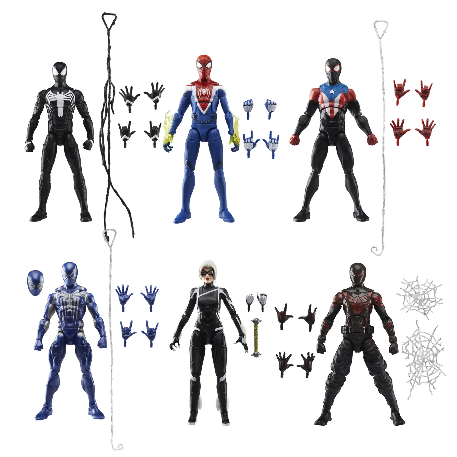 Marvel Legends Gamerverse Spider-Man Felicia Hardy Black Cat Miles Morales Upgraded Brooklyn 2099 Boricua Anti-Venom Black Suit
Marvel Legends Gamerverse Spider-Man Felicia Hardy Black Cat Miles Morales Upgraded Brooklyn 2099 Boricua Anti-Venom Black Suit
