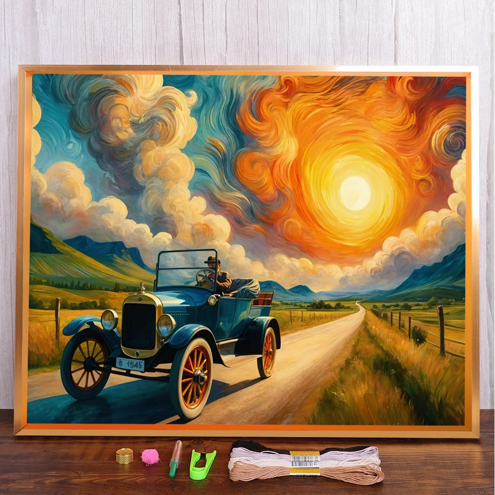 Scenery Sunset Car Printed Water-Soluble Canvas Cross-Stitch Kit Embroidery Handmade Sewing Knitting Painting Counted Sales Gift
Scenery Sunset Car Printed Water-Soluble Canvas Cross-Stitch Kit Embroidery Handmade Sewing Knitting Painting Counted Sales Gift