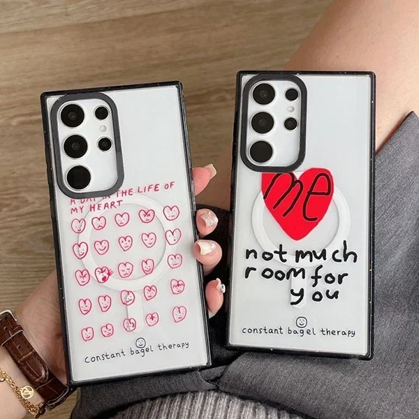 Heart Graffiti MagSafe Acrylic Black Border Case for Samsung Galaxy S22 S23 S24 Ultra S23+ S24 Plus Protective Shell
Heart Graffiti MagSafe Acrylic Black Border Case for Samsung Galaxy S22 S23 S24 Ultra S23+ S24 Plus Protective Shell