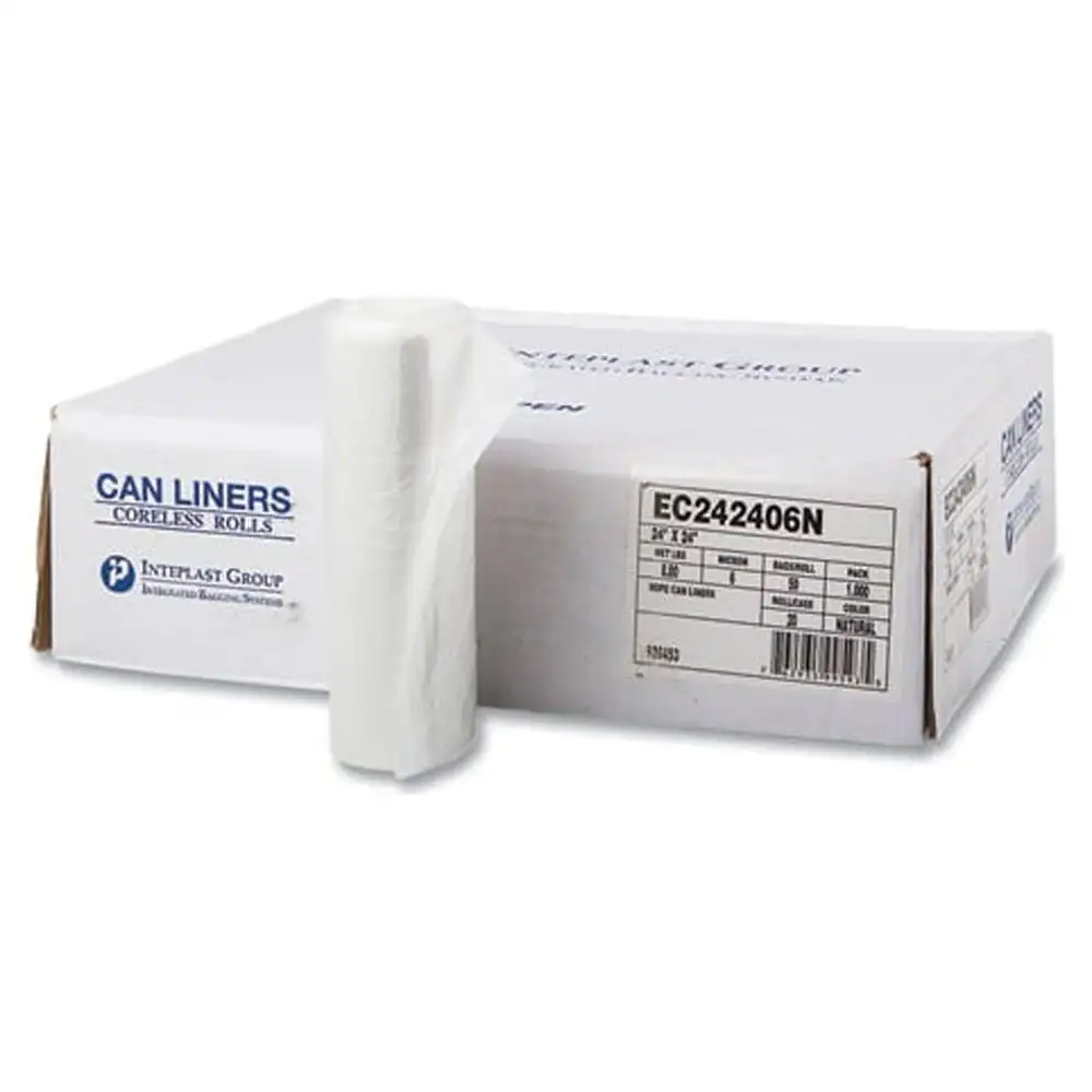 Inteplast Bolsas Basura Comerciales 10 Gal (24 x 24 дюйма, натуральный) — Rollo Perforado, 1000/Caja
Inteplast Bolsas Basura Comerciales 10 Gal (24 x 24 дюйма, натуральный) — Rollo Perforado, 1000/Caja