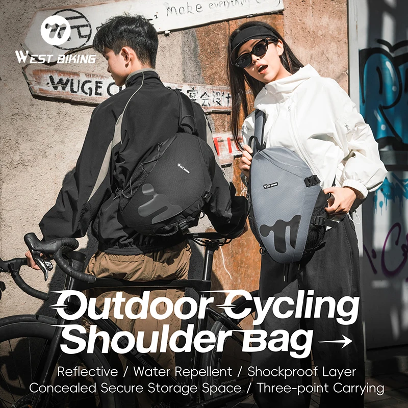 WEST BIKING Waterproof Cycling Sling Bag Shockproof Layer Reflective Logo Multi-Compartment Crossbody Bag for Daily Commuting
WEST BIKING Waterproof Cycling Sling Bag Shockproof Layer Reflective Logo Multi-Compartment Crossbody Bag for Daily Commuting