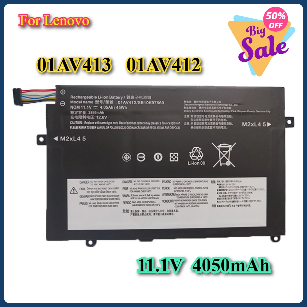 01AV413 01AV412 Laptop Battery for Lenovo ThinkPad E470 E470C E475 SB10K97569 SB10K97570 SB10K97568 01AV411 11.1V 45Wh 4050mAh
01AV413 01AV412 Laptop Battery for Lenovo ThinkPad E470 E470C E475 SB10K97569 SB10K97570 SB10K97568 01AV411 11.1V 45Wh 4050mAh