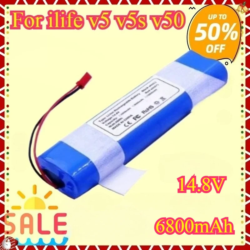 New 14.8V Battery 6800mAh 12800mAh Lithium Battery for ILIFE V5 V5s V50 V3 Plus V3s Pro Robot Vacuum Cleaner Battery
New 14.8V Battery 6800mAh 12800mAh Lithium Battery for ILIFE V5 V5s V50 V3 Plus V3s Pro Robot Vacuum Cleaner Battery