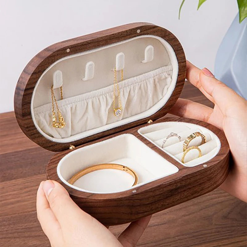 Black walnut oval jewelry storage box, jewelry display box, unisex ring earring necklace storage rack, jewelry storage box
Black walnut oval jewelry storage box, jewelry display box, unisex ring earring necklace storage rack, jewelry storage box