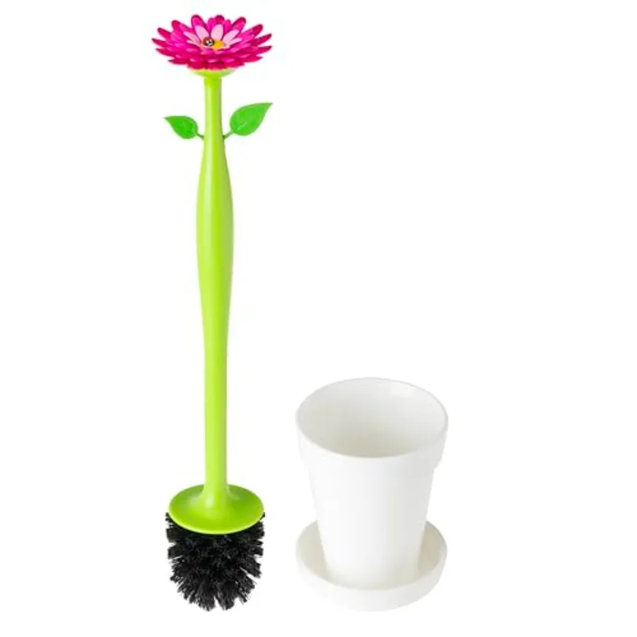 Flower Power Toilet Brush with Holder Set Toilet Brush with Daisy-shaped Handle, Flowerpot Base with Saucer Durable Bristles fo
Flower Power Toilet Brush with Holder Set Toilet Brush with Daisy-shaped Handle, Flowerpot Base with Saucer Durable Bristles fo