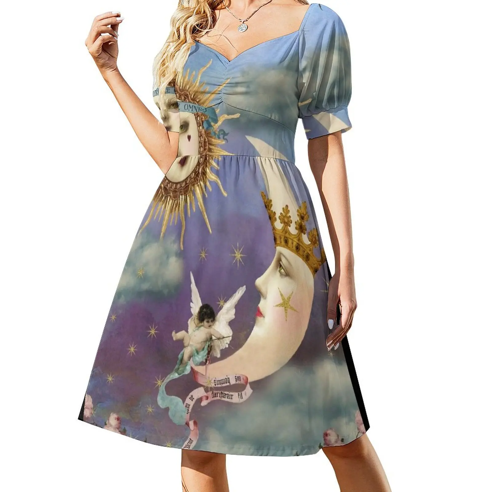Sun and Moon - Celestial Angel - Tarot Sun- Tarot Moon Short Sleeved Dress Elegant gown dresses for women 2025 Dress
Sun and Moon - Celestial Angel - Tarot Sun- Tarot Moon Short Sleeved Dress Elegant gown dresses for women 2025 Dress