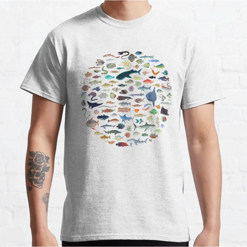 One Hundred Fish Retro sea Shark ocean animal Short-sleeve crewneck T-shirt for men large size Adult Tops S-6xl
One Hundred Fish Retro sea Shark ocean animal Short-sleeve crewneck T-shirt for men large size Adult Tops S-6xl
