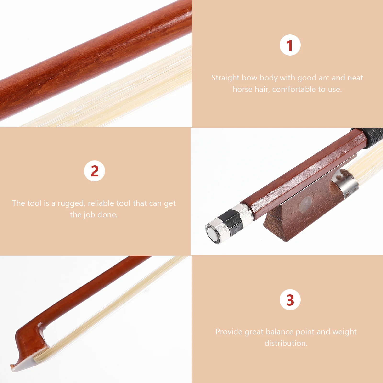Violin Bow with Horse Hair for Students Brown 40cm Practice Bow Replace Old Bows Great Balance Musical Instrument
Violin Bow with Horse Hair for Students Brown 40cm Practice Bow Replace Old Bows Great Balance Musical Instrument