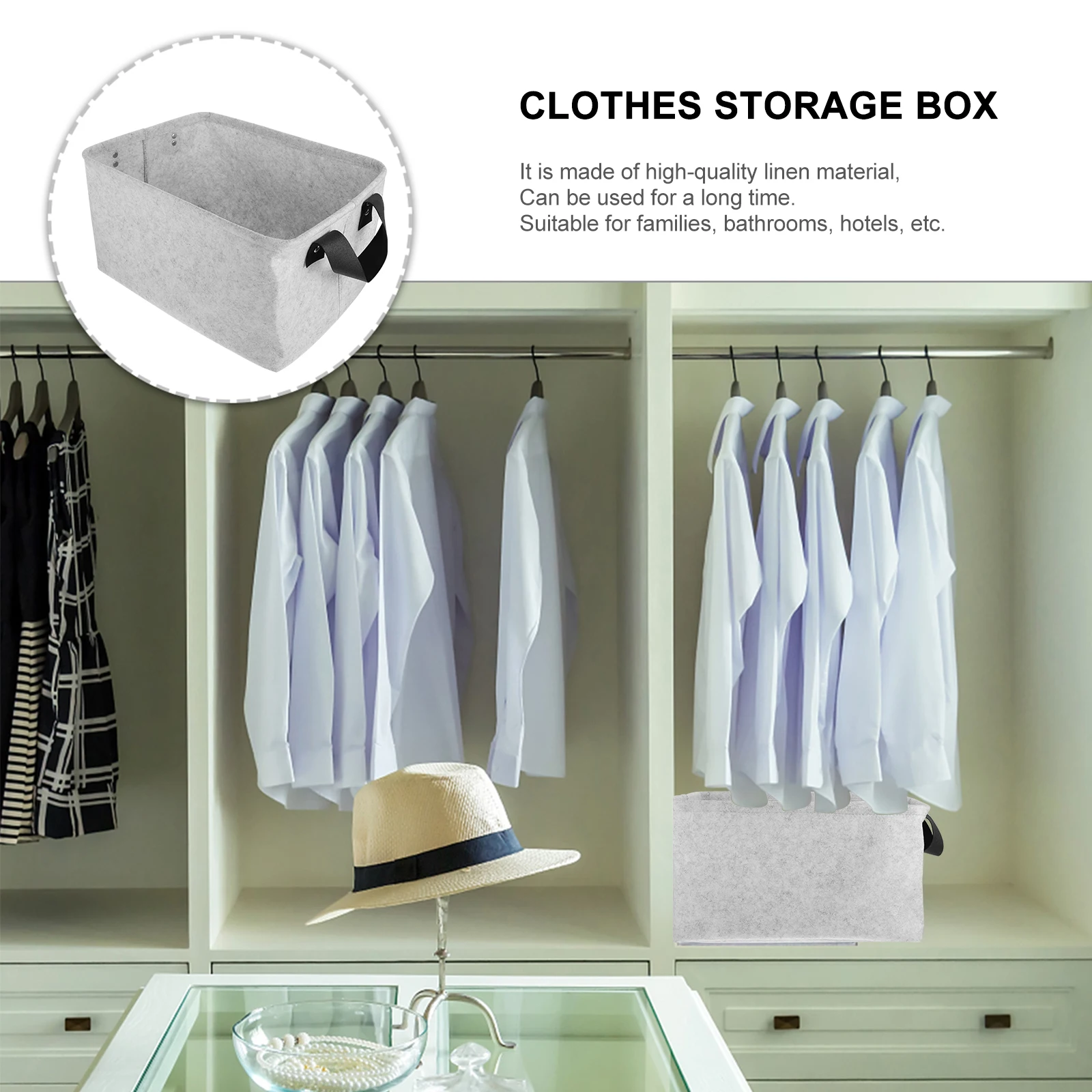 1 pc Folding Felt Storage Basket for Household Clothes Laundry Organizer Collapsible Convenient with Straps Light Grey 
1 pc Folding Felt Storage Basket for Household Clothes Laundry Organizer Collapsible Convenient with Straps Light Grey