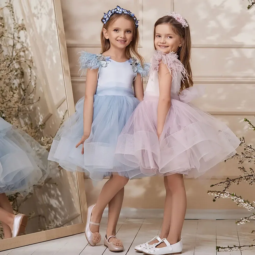 Custom Made Flower Girl Dress Knee Length Feathers Puffy Princess Gown for Kids Wedding Birthday First Communion Party Dress
Custom Made Flower Girl Dress Knee Length Feathers Puffy Princess Gown for Kids Wedding Birthday First Communion Party Dress
