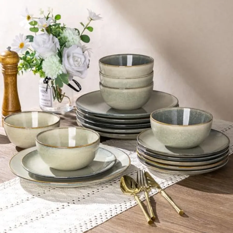 Ceramic Dinnerware Sets for 4 12 Pieces Handpainted Stoneware Plates and Bowls Set Scratch Resistant Dishes Set Dishwasher and
Ceramic Dinnerware Sets for 4 12 Pieces Handpainted Stoneware Plates and Bowls Set Scratch Resistant Dishes Set Dishwasher and