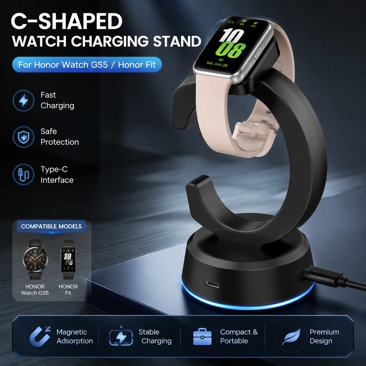 Magnetic Charger Dock for OPPO Band 2/ Galaxy Fit 3 / Keep B5/ B4/ B4 Lite/Honor Watch GS5/X5i Charger Cord Accessories
Magnetic Charger Dock for OPPO Band 2/ Galaxy Fit 3 / Keep B5/ B4/ B4 Lite/Honor Watch GS5/X5i Charger Cord Accessories