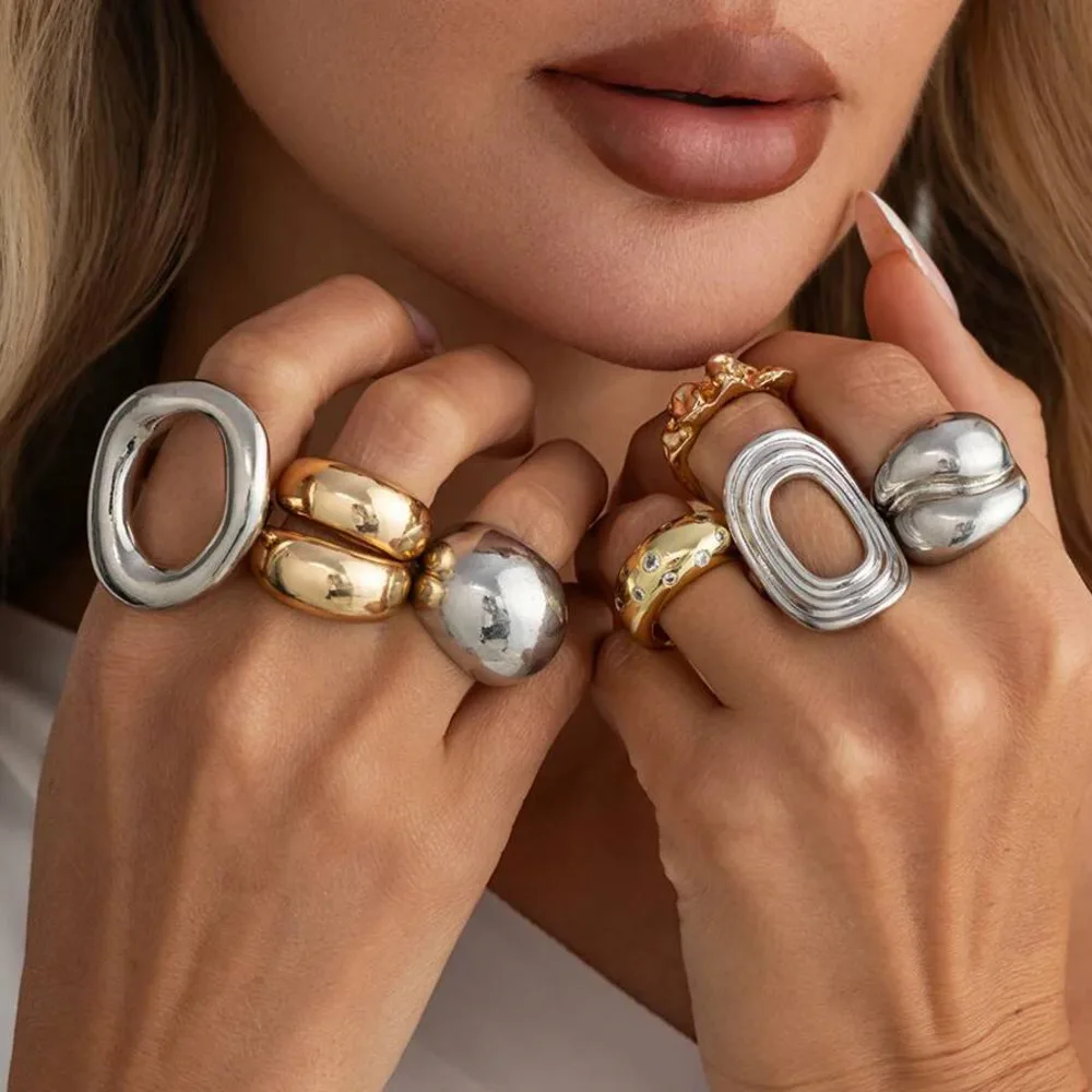 Ingemark 8Pcs/Set Minimalism Irregular Metal Adjustable Open Rings For Women HipHop Punk Stackable Finger Ring Fashion Jewelry
Ingemark 8Pcs/Set Minimalism Irregular Metal Adjustable Open Rings For Women HipHop Punk Stackable Finger Ring Fashion Jewelry