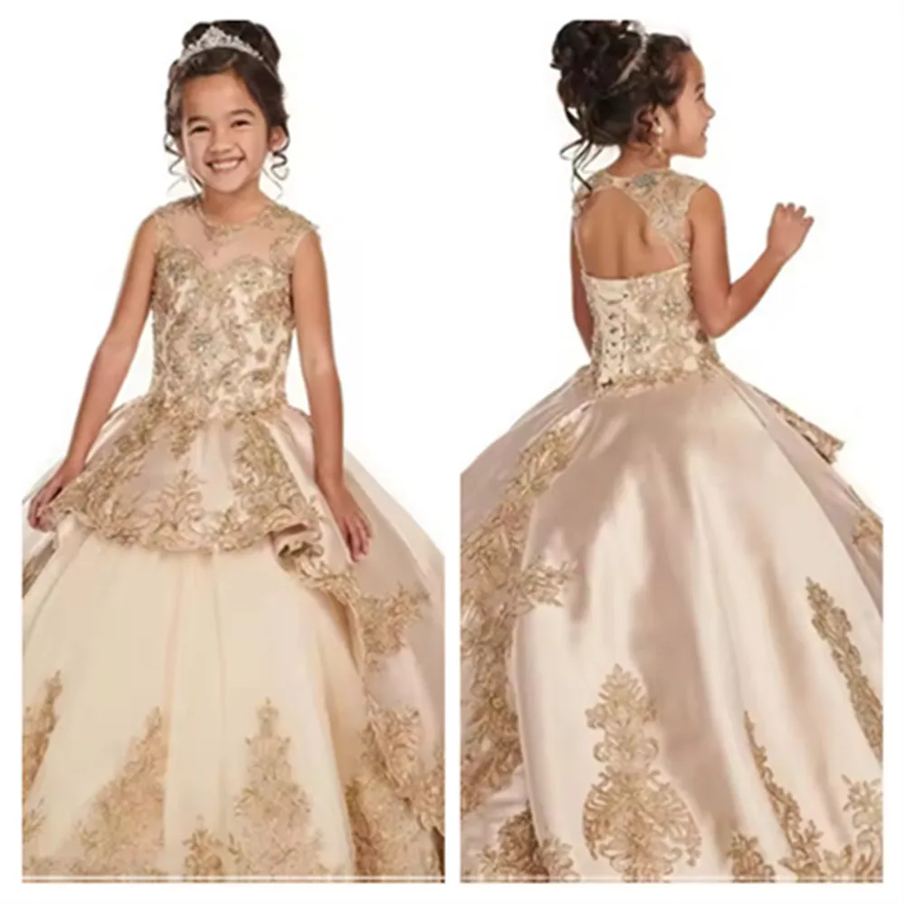 Gorgeous Flower Girl Wedding Dress Appliques Beaded Sleeveless Ball Gown Cute Princess Pageant Evening First Communion Dress
Gorgeous Flower Girl Wedding Dress Appliques Beaded Sleeveless Ball Gown Cute Princess Pageant Evening First Communion Dress