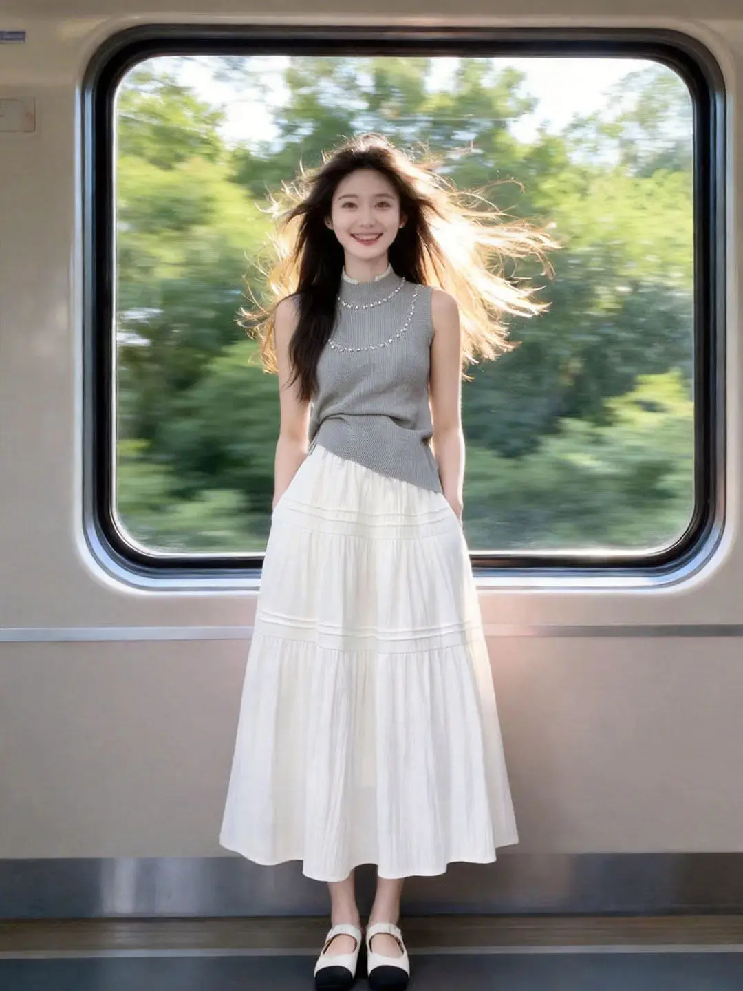 Elegant White A-Line Skirt High Waist Women's Spring Summer New Style Commute Gentle Style Korean Fashion Half Body Skirt
Elegant White A-Line Skirt High Waist Women's Spring Summer New Style Commute Gentle Style Korean Fashion Half Body Skirt